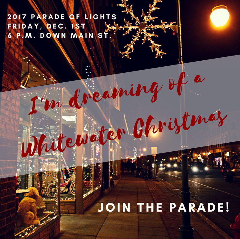 Parade of Lights happening in Whitewater, Wisconsin.
