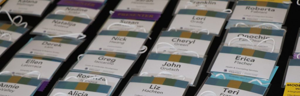 name tags from a previous conference