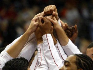 Basketball huddle-hands