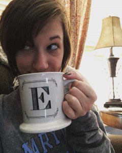 Here's me with a mug as big as my face. It's one of my most up-to-date pictures, and that's about the only reason I chose it. It's bound to change soon.