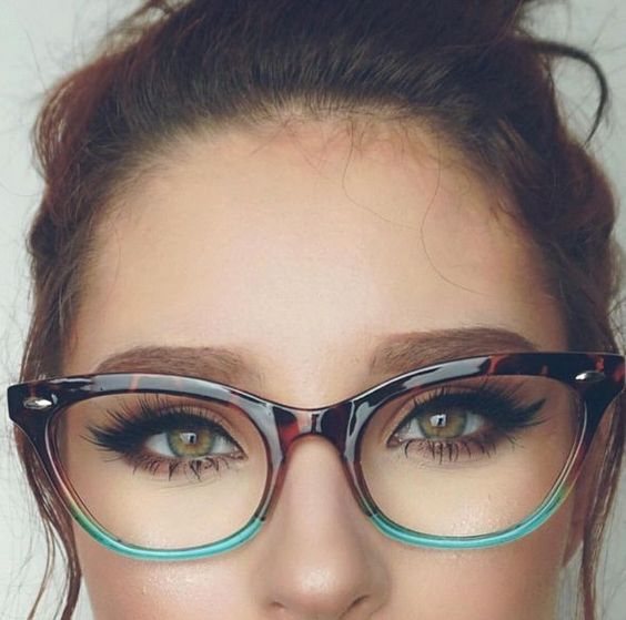 brown teal glasses