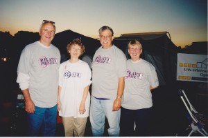 Don, Lou, Hans Hahn and Carla Cheek, Relay for Life, 2000