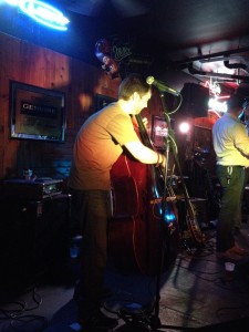 The Bass Player of The Brothers Quinn Wednesday night at the College Pub for 2014 Fund Drive