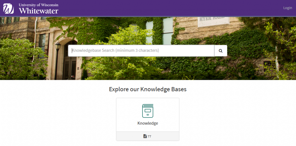 Image of the Service Now knowledge base.