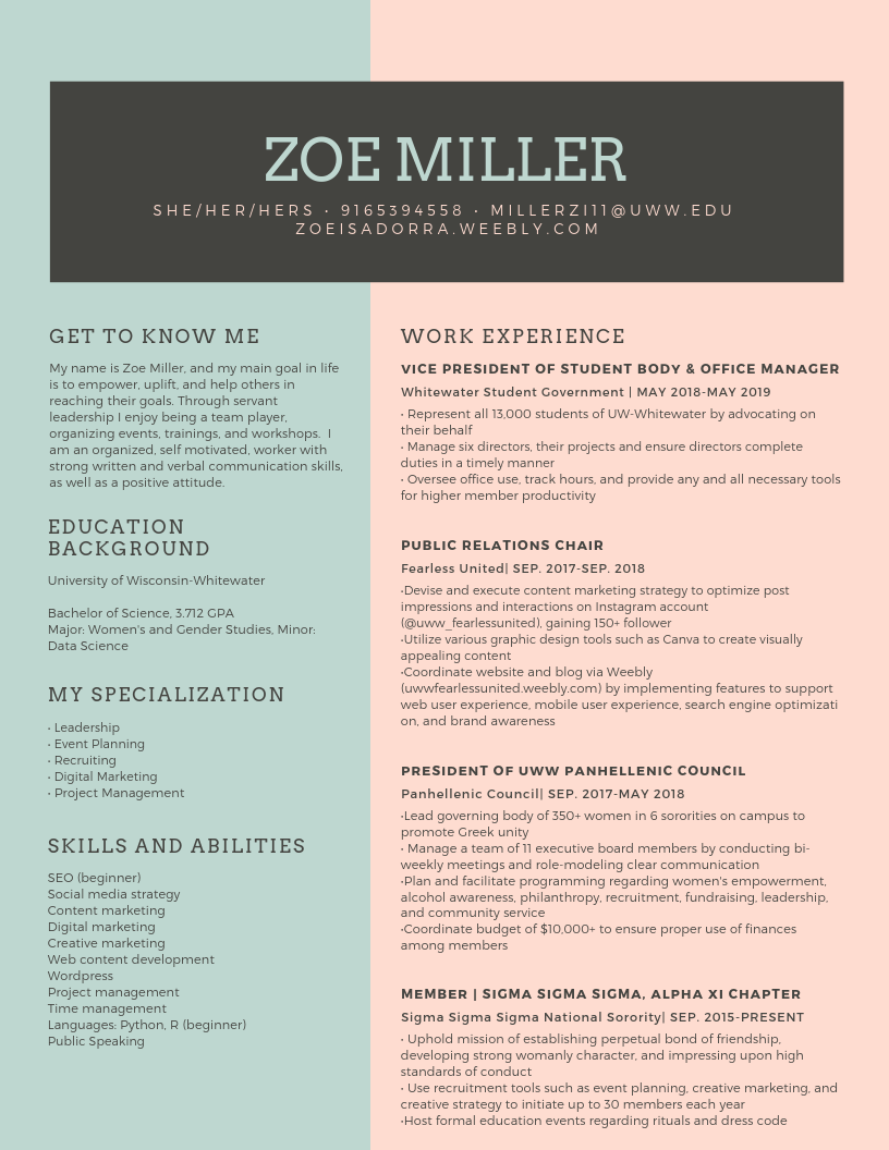 Jazz up That Resume and Get That Job! – Panhellenic 2 Professional